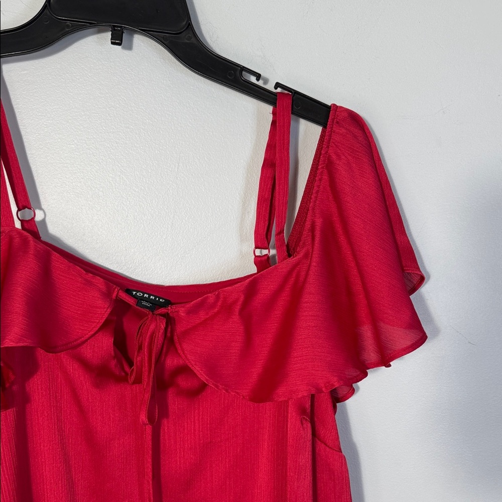 torrid Red Off-Shoulder Ruffle Tank Top - Picture 5 of 12